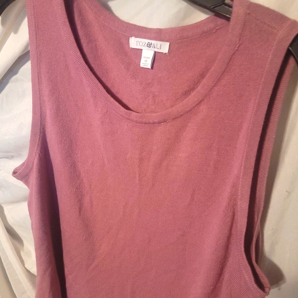 Roz & Ali Pink Sweater Vest - 1X - Picture 2 of 3